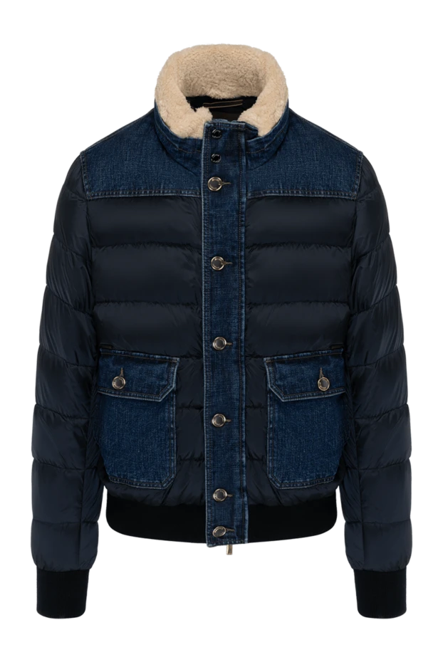 Moorer man men's blue down jacket made of cotton and polyurethane купить с ценами и фото 180042 - photo 1