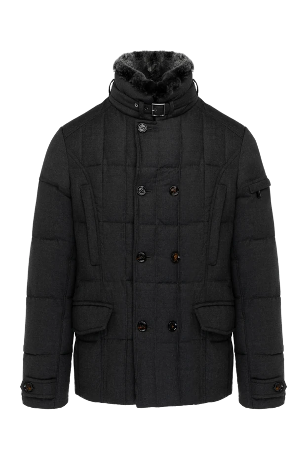 Moorer man men's gray down jacket made of wool and cashmere купить с ценами и фото 180044 - photo 1