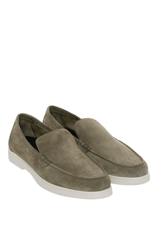 Moorer лоферы мужские зеленые из нубука 180057 - фото 3