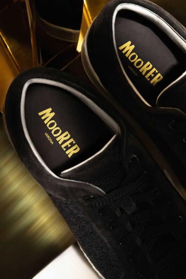 Moorer сникеры мужские серые из кожи и шерсти 180058 - фото 2