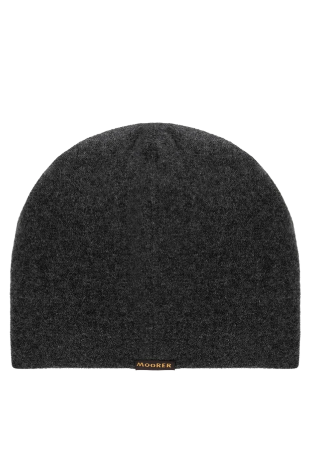 Moorer классикалық ерлерге арналған кашемирден жасалған қара сұр түсті қалпақ 180079 - фото 3
