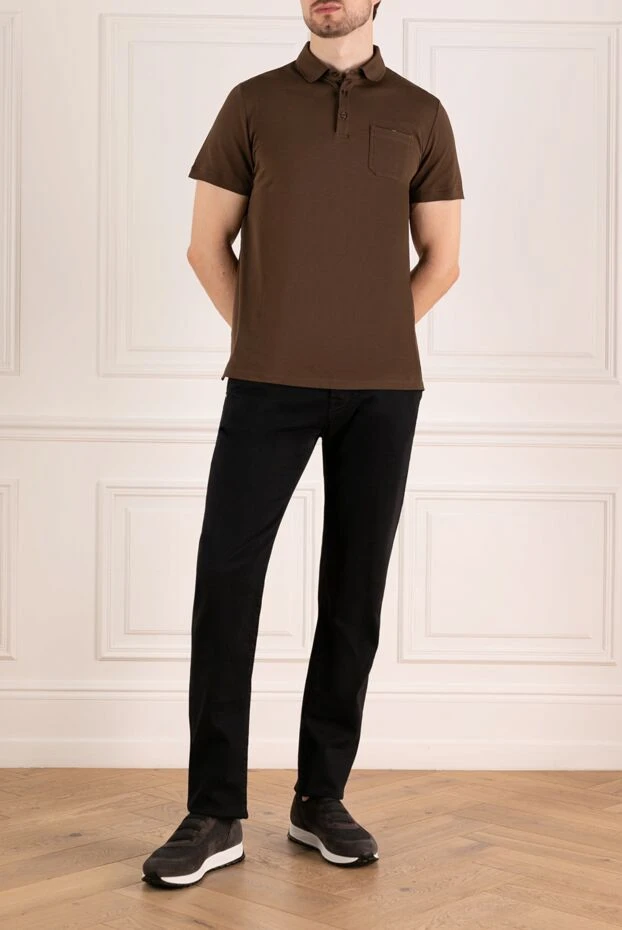 Moorer man men's brown cotton polo купить с ценами и фото 180108 - photo 2