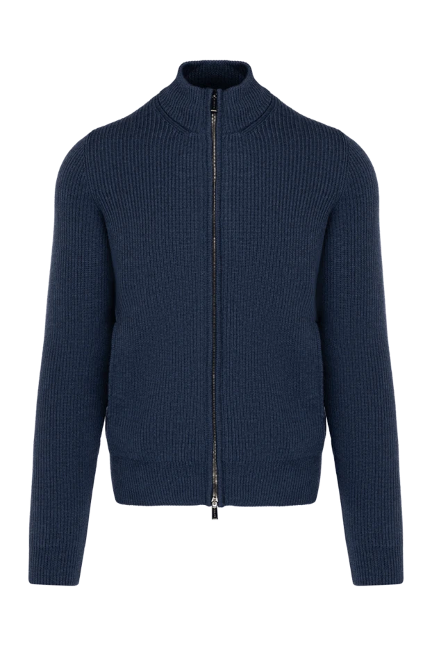 Moorer man men's blue wool cardigan купить с ценами и фото 180124 - photo 1