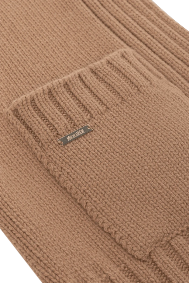 Moorer женский шарф коричневый кашемировый с накладными карманами
 180146 - фото 3