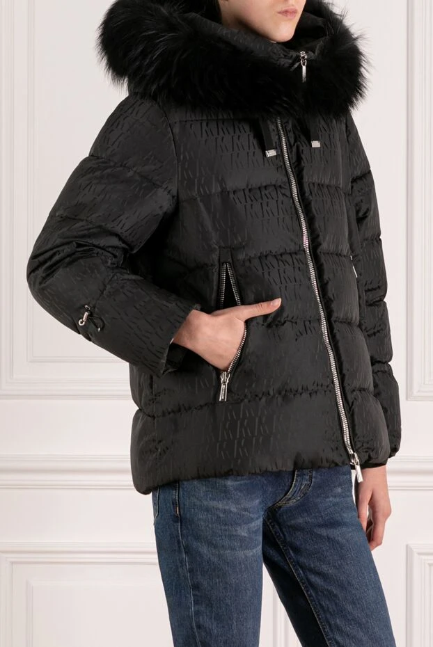 Moorer женский пуховик черный из нейлона 180172 - фото 3