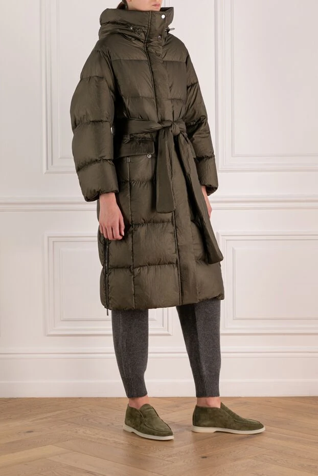 Moorer женский пуховик зеленый из полиамида 180175 - фото 3