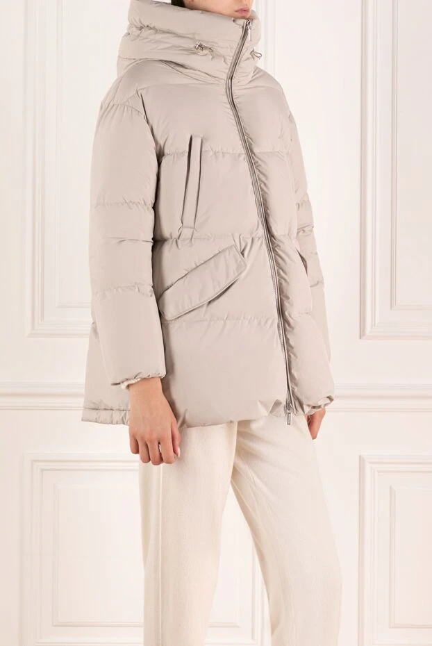 Moorer пуховик женский с объемным капюшоном и утеплением из пуха в цвете айвори
 180177 - фото 3