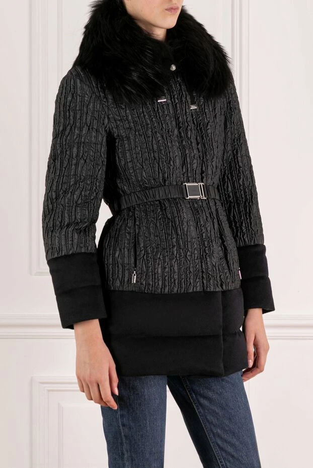 Moorer пуховик женский с бархатистой отделкой и объёмным мехом на воротнике
 180183 - фото 3