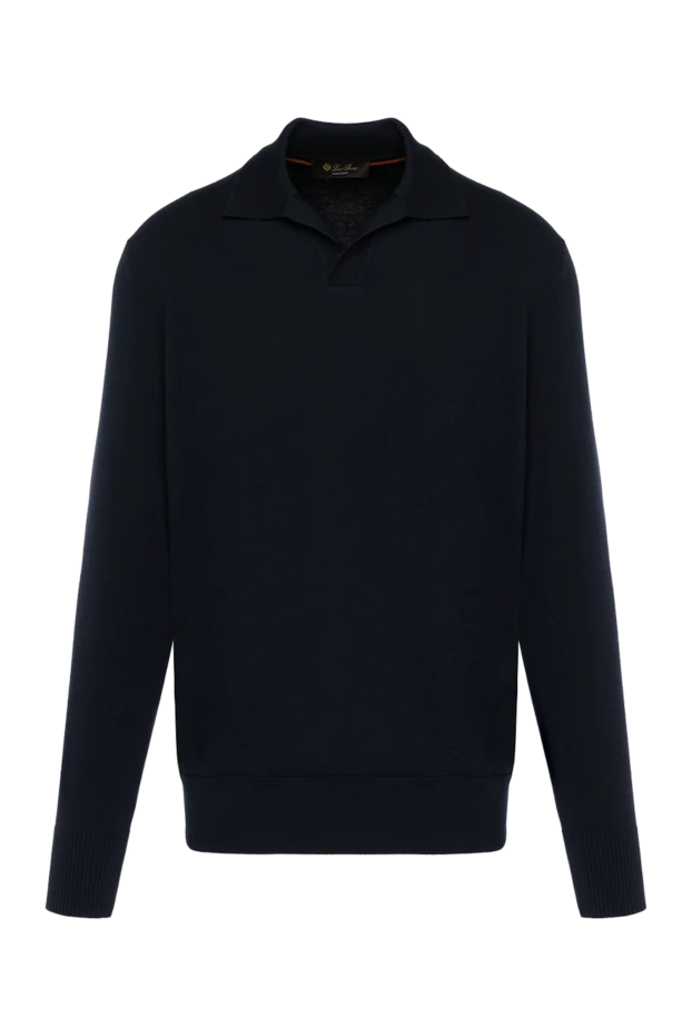 Loro Piana man polo long sleeve men's blue wool купить с ценами и фото 180201 - photo 1