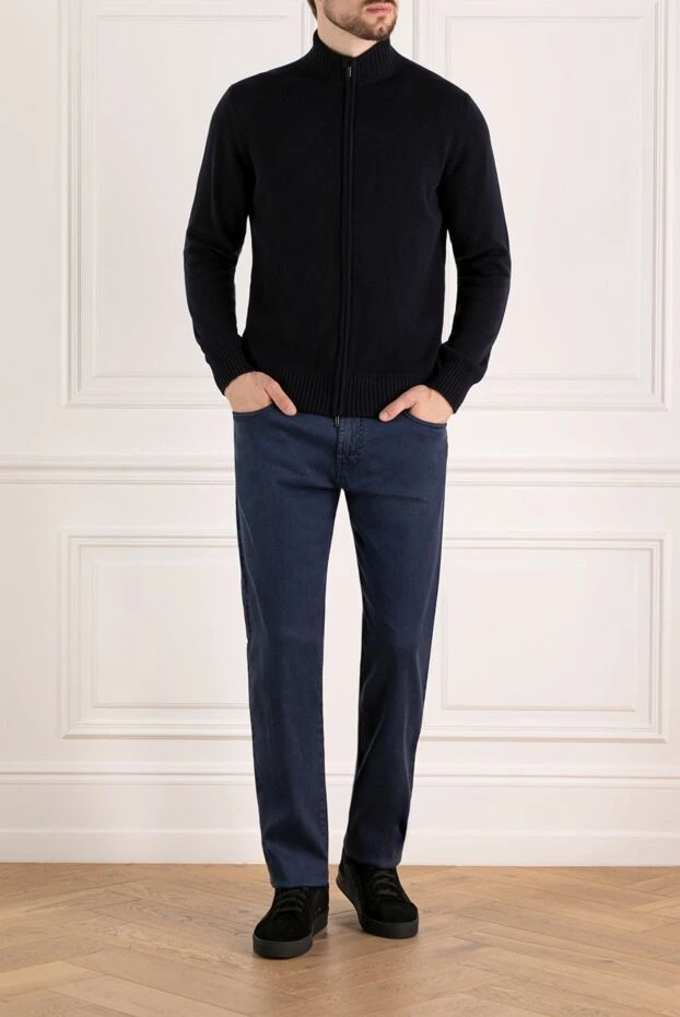 Loro Piana мужские летние джинсы дышащие из смеси льна и хлопка
 180207 - фото 2