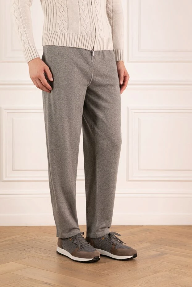 Loro Piana ерлердің сұр түсті кашемир шалбары 180217 - фото 3