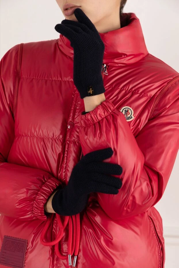 Әйелдерге арналған кашемир қолғаптары көк - фото 2