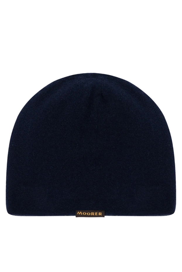 Moorer men's cashmere beanie hat in rich navy blue 180247 - photo 3