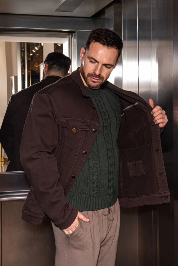 Moorer шерстяной вязаный джемпер мужской зеленый 180266 - фото 3