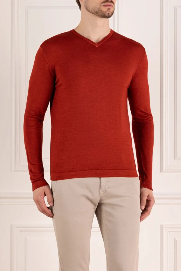 Moorer джемпер мужской красный из шерсти 180270 - фото 3