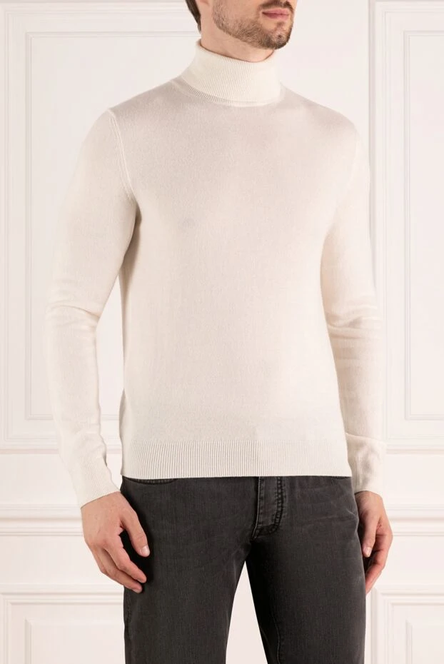 Moorer гольф мужской белый из шерсти 180272 - фото 3