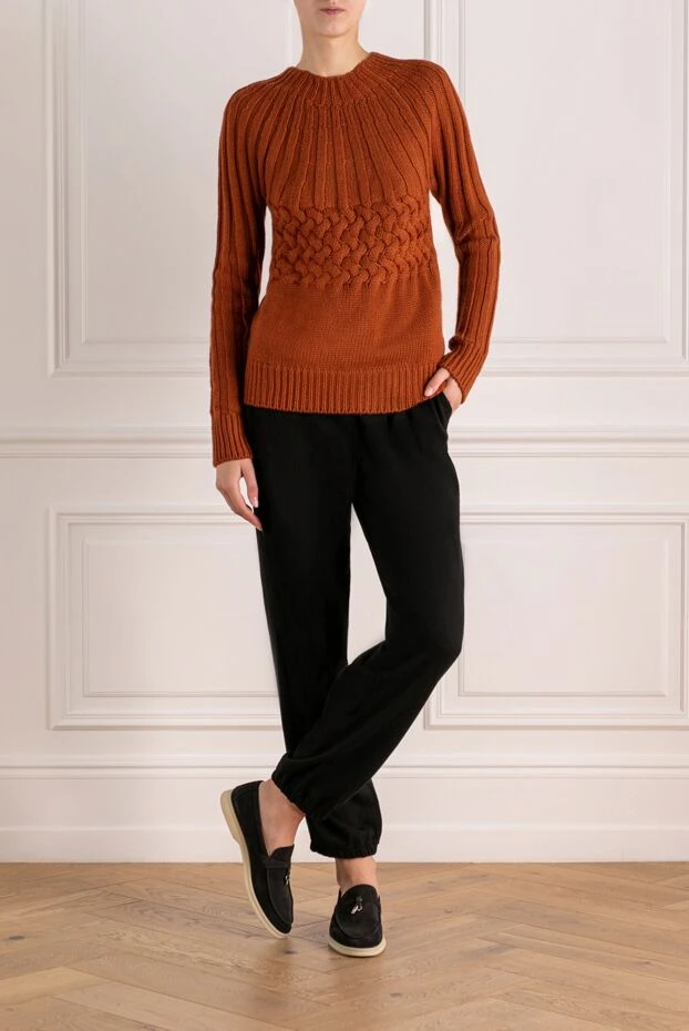 Moorer woman women's brown wool jumper купить с ценами и фото 180276 - photo 2