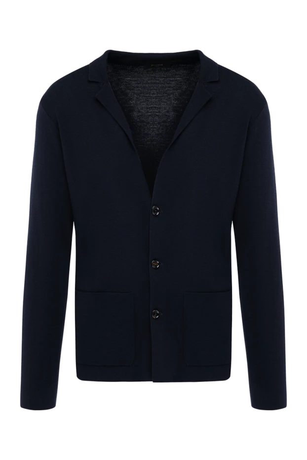 Moorer man men's blue wool cardigan купить с ценами и фото 180277 - photo 1