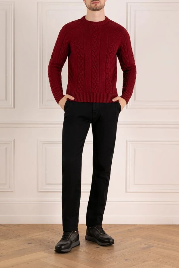 Moorer man men's red cashmere jumper купить с ценами и фото 180288 - photo 2