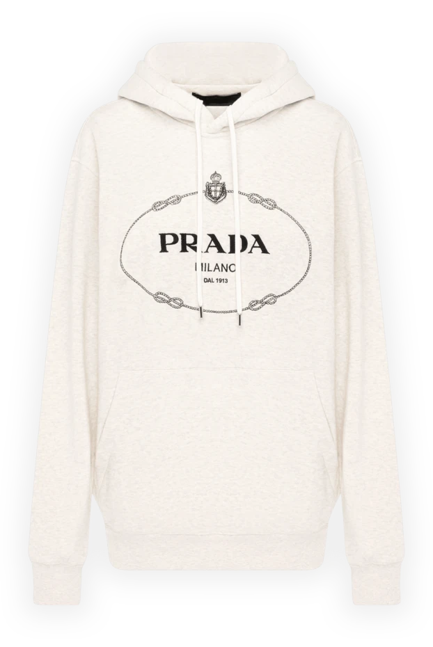 Prada женские худи женский бежевый из хлопка купить с ценами и фото 180338 - фото 1