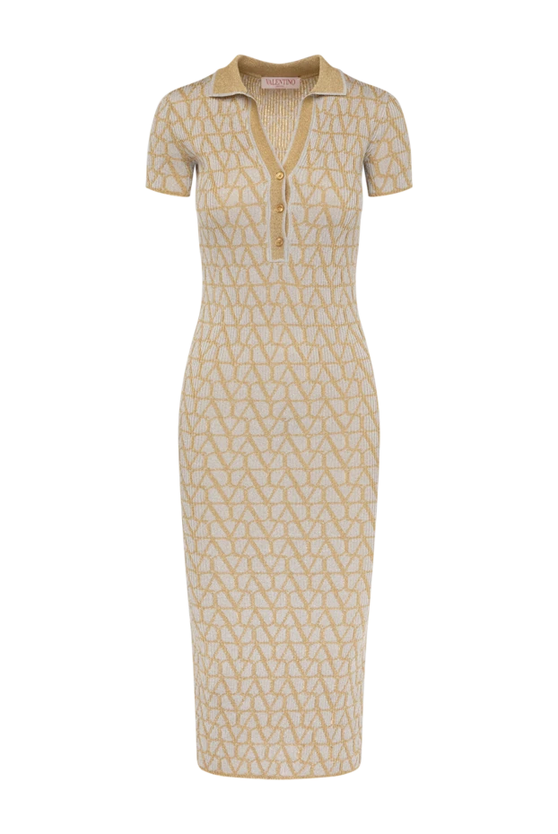 Valentino woman women's beige viscose dress купить с ценами и фото 180341 - photo 1