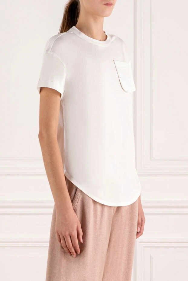 Brunello Cucinelli cotton t-shirt with a patch pocket and a rounded hem
 180345 - photo 3