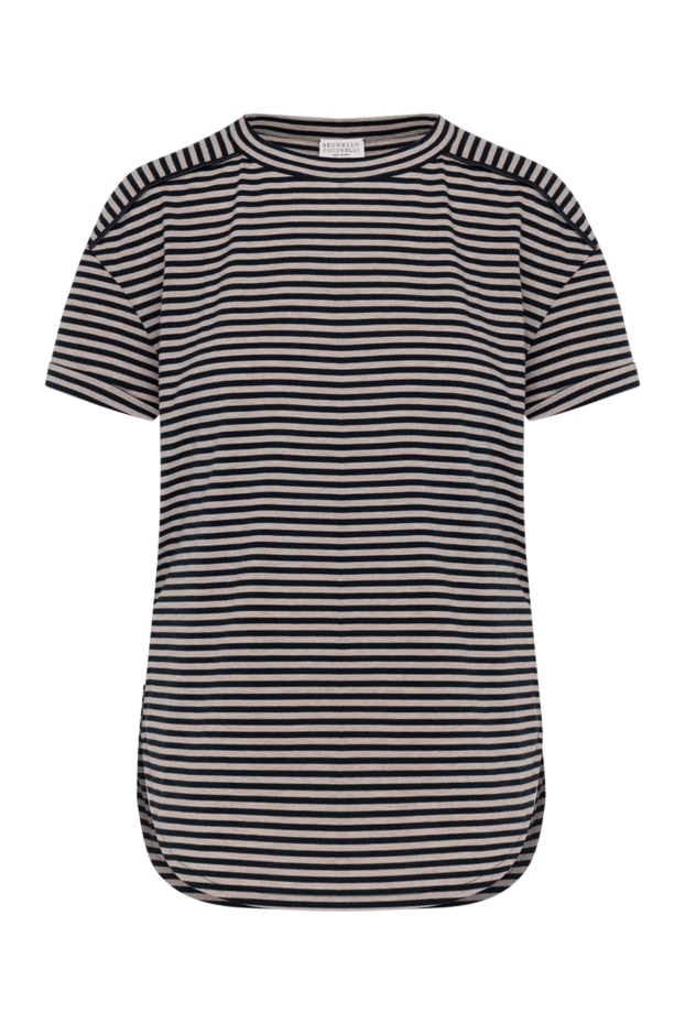 Футболка женская синяя из хлопка - фото 1