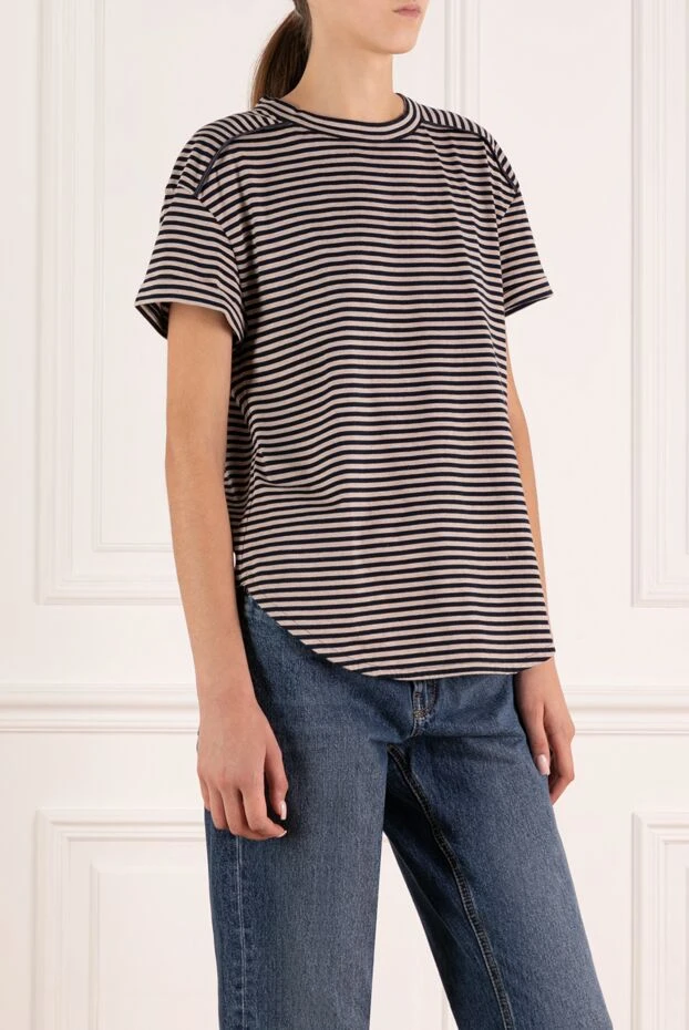 Brunello Cucinelli women's blue t-shirt made of cotton 180346 - photo 3