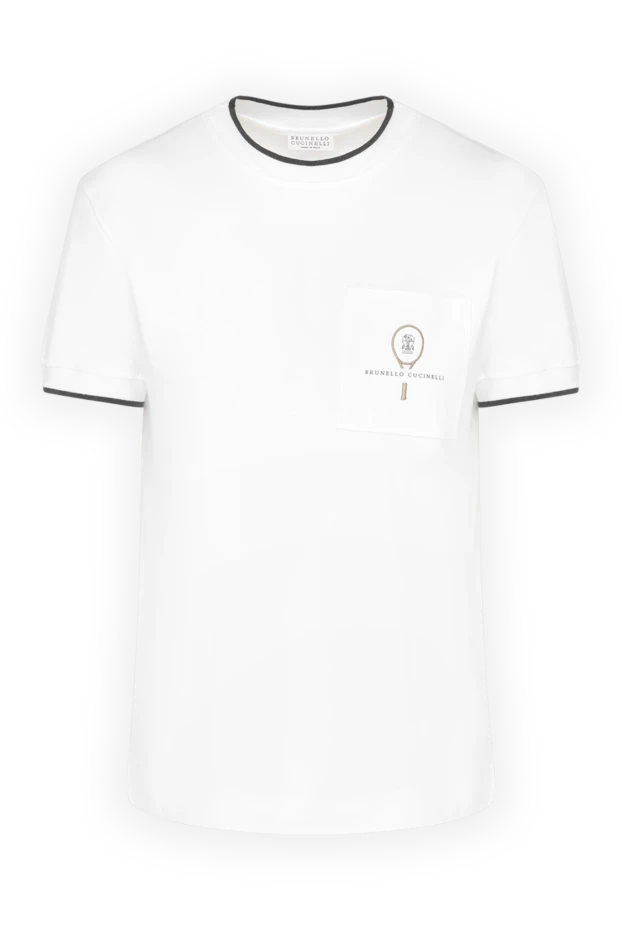Brunello Cucinelli white cotton t-shirt with contrast trim and a chest pocket
180347 - photo 1