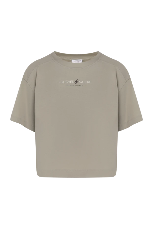 Футболка женская бежевая из хлопка - фото 1