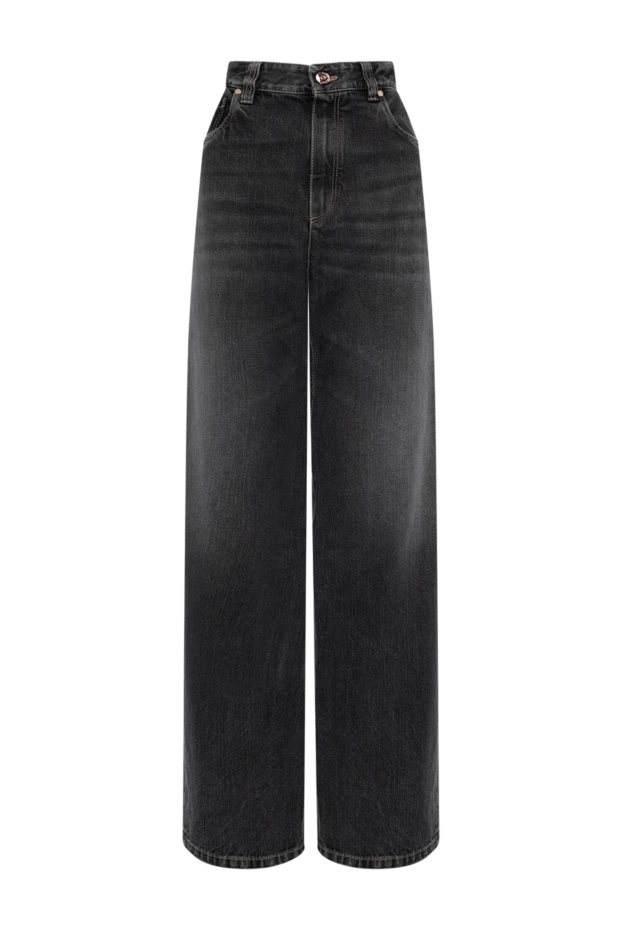 Brunello Cucinelli темно-серые джинсы из плотного денима с винтажным эффектом 180352 - фото 1