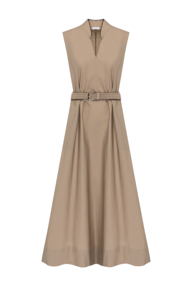 Мақта мен полиамидтен жасалған әйелдер бежевый көйлегі - фото 1