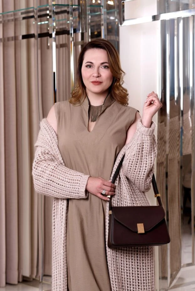 Brunello Cucinelli beige women's dress made of cotton and polyamide 180354 - photo 2