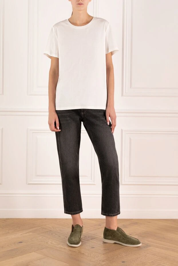 Brunello Cucinelli graphite-colored cotton denim jeans with a faded effect
 180355 - photo 2