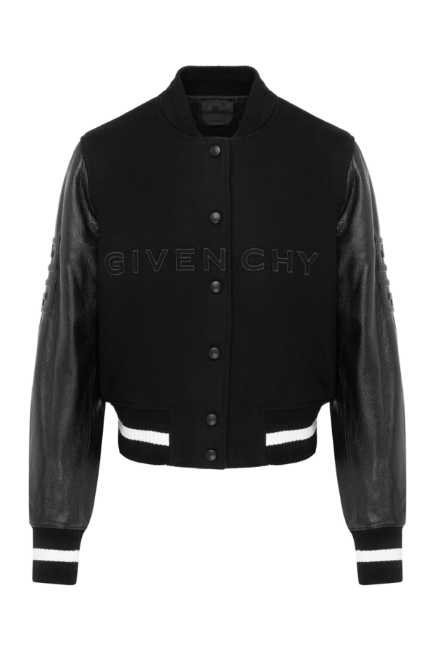 Givenchy Әйелдер жүннен және шынайы былғарыдан тігілген әйелдердің қара күртесі купить с ценами и фото 180361 - фото 1