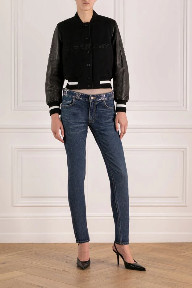 Givenchy woman women's black jacket made of wool and genuine leather купить с ценами и фото 180361 - photo 2