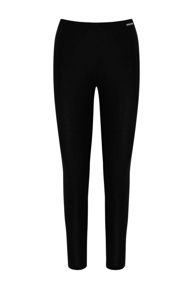 Miu Miu woman women's black silk leggings купить с ценами и фото 180366 - photo 1