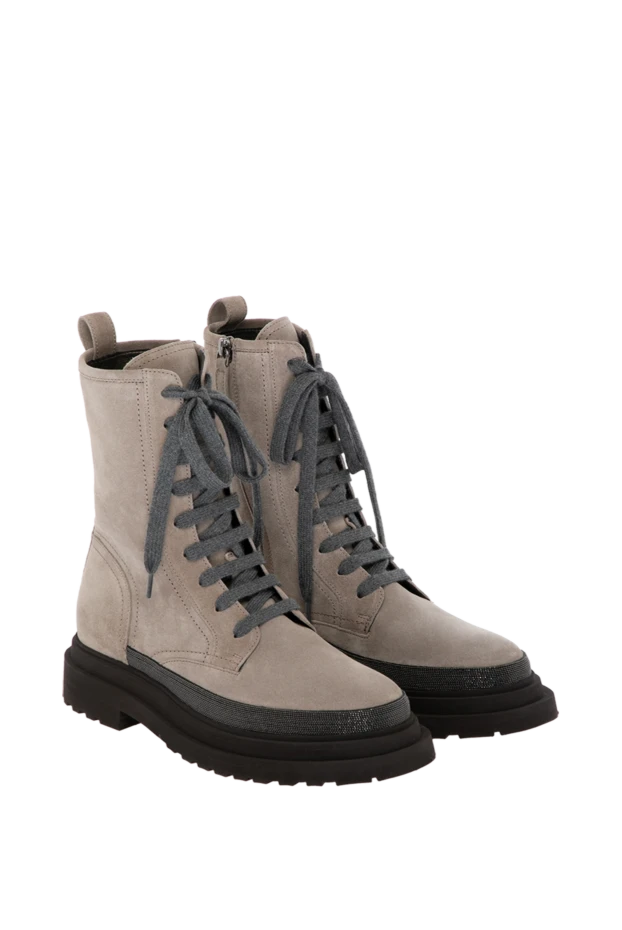 Brunello Cucinelli women's gray suede boots 180368 - photo 3