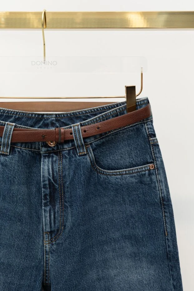 Brunello Cucinelli джинсы женские синие из хлопка 180382 - фото 2