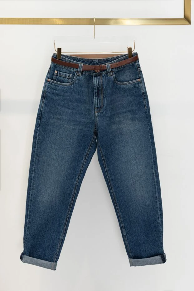 Brunello Cucinelli джинсы женские синие из хлопка 180382 - фото 3