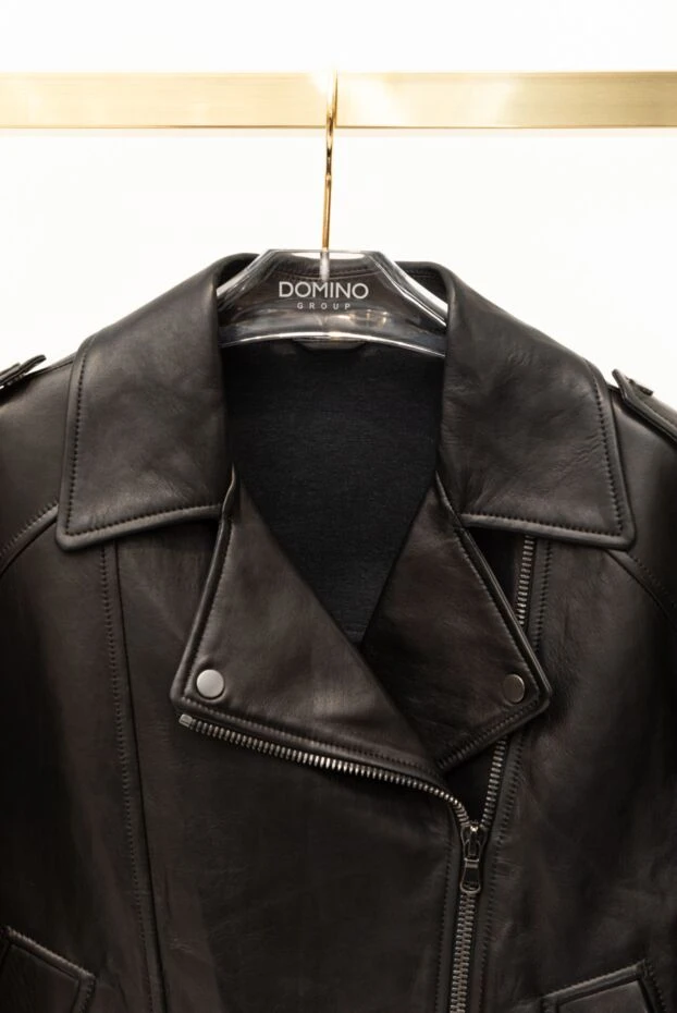 Brunello Cucinelli куртка женская черная из натуральной кожи 180387 - фото 2