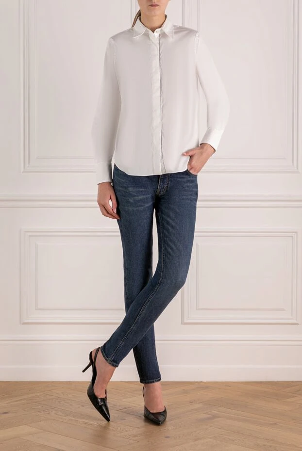 Brunello Cucinelli әйелдердің ақ көйлегі 180390 - фото 3