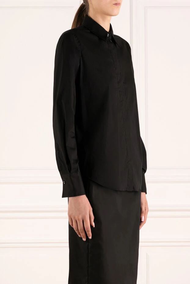 Brunello Cucinelli жағасы төмен, жеңі ұзын қара әйелдер көйлегі
 180391 - фото 3