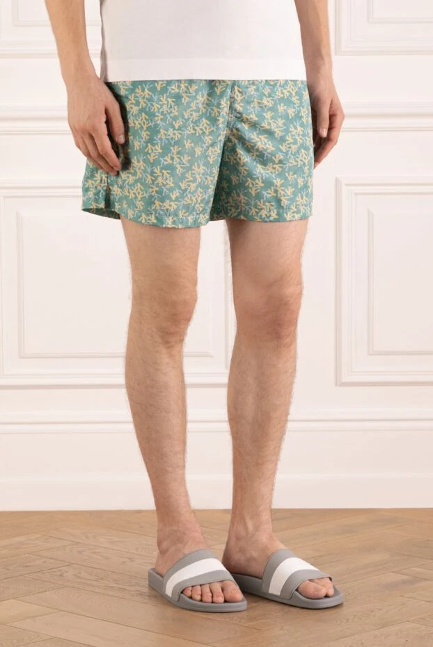 Isaia шорты пляжные мужские зеленые с логотипом 180412 - фото 3