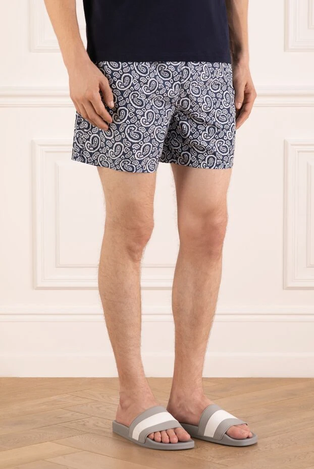 Isaia шорты мужские с регулируемым поясом и пейсли-принтом 180418 - фото 3