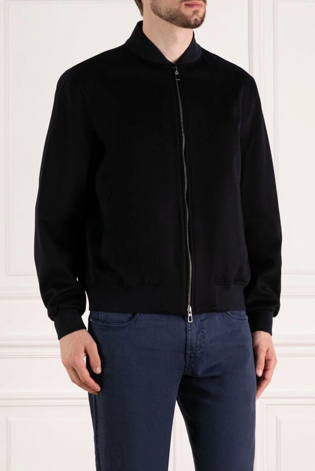 Loro Piana куртка мягкая мужская синяя из кашемира 180424 - фото 3