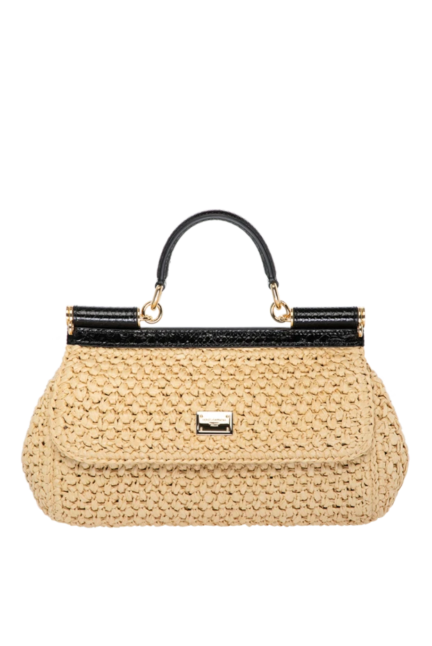 Dolce & Gabbana woman women's beige bag made of raffia and python leather купить с ценами и фото 180446 - photo 1