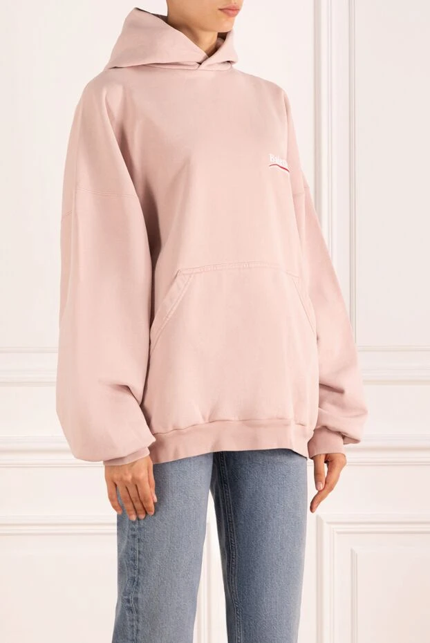 Balenciaga woman women's pink hoodie with logo 180456 - photo 3