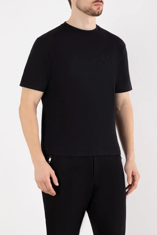 Palm Angels ерлерге арналған қара мақта-матадан тігілген кең жейде 180480 - фото 3