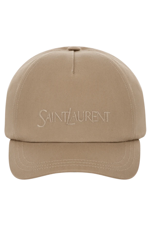 Saint Laurent man men's beige cotton cap купить с ценами и фото 180518 - photo 1